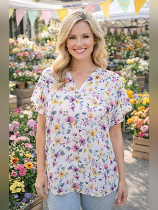 Investments Tops - Investments Petites Flutter Sleeve Blouse